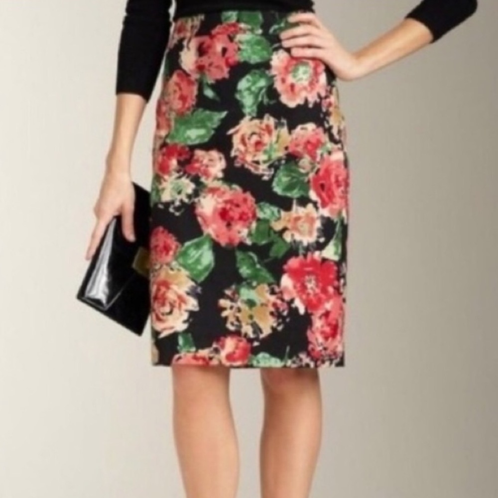 Talbots Floral Pencil Skirt